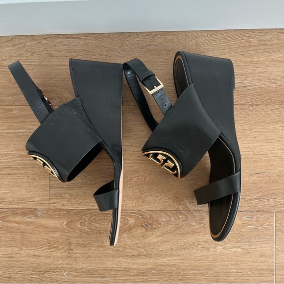 Tory Burch Black Miller Wedge Sandal, 8 - Picture 3 of 7